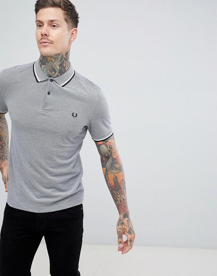 Fred Perry Oxford Weave Twin Tipped Polo In Navy - Navy