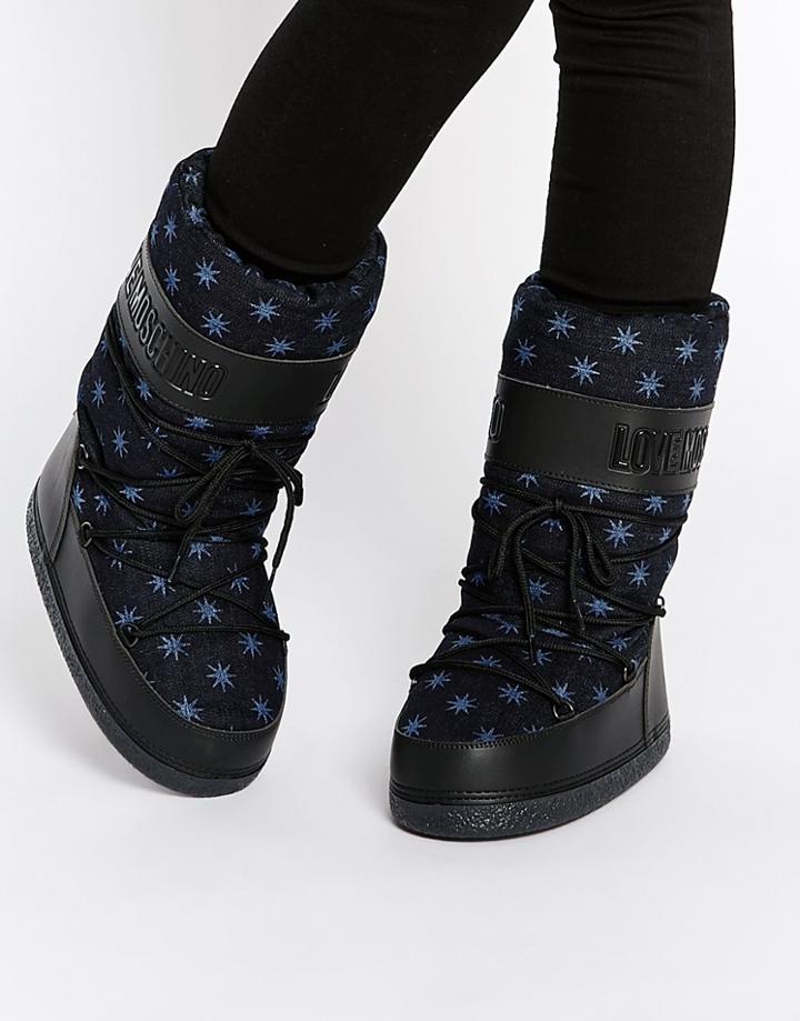 Love Moschino Blue Stars Snow Boots - Blue Stars
