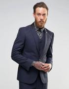 Asos Slim Fit Suit Jacket In Tonic - Navy