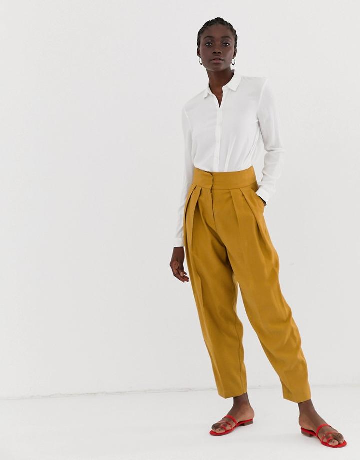 Asos Design Extreme Dad Tapered Pants - Yellow