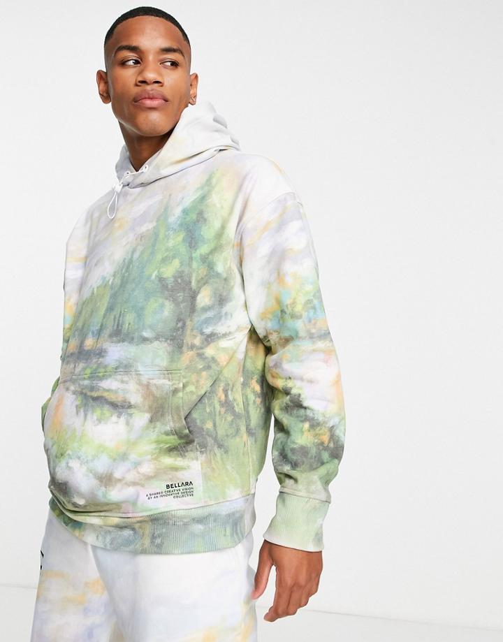 Topman Watercolor Print Hoodie - Part Of A Set-multi