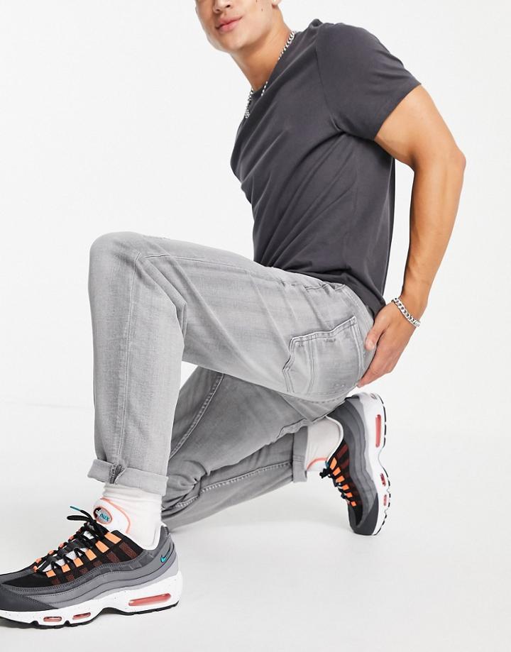 New Look Straight Fit Jeans In Gray-grey