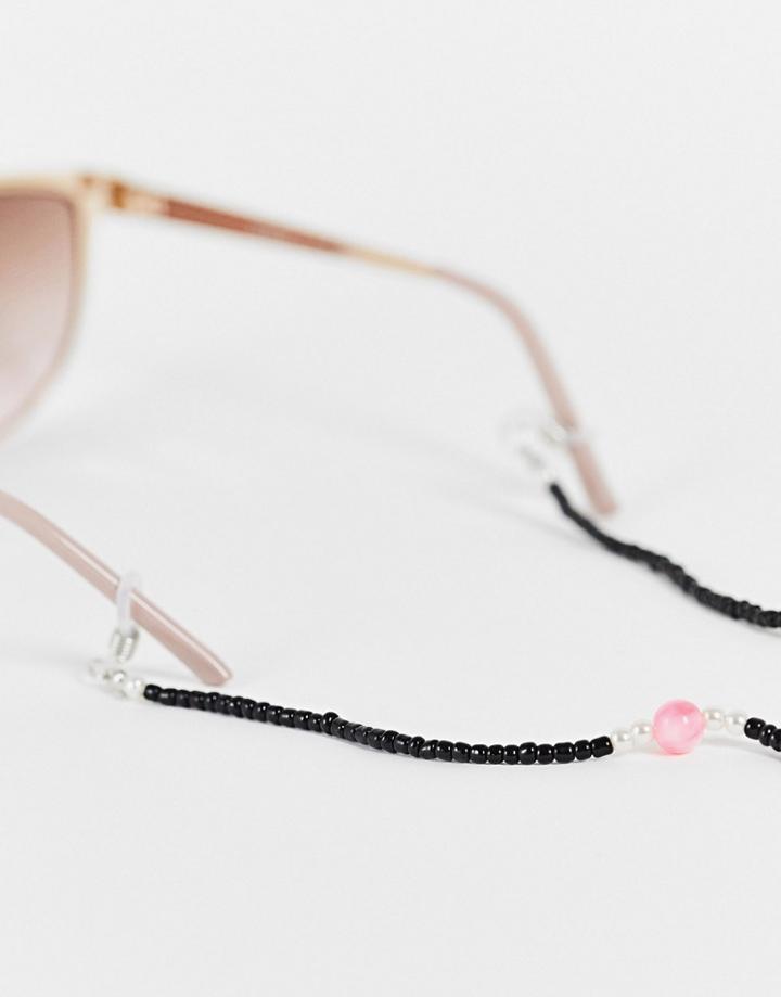 Madein. Beaded Sunglasses Chain In Black