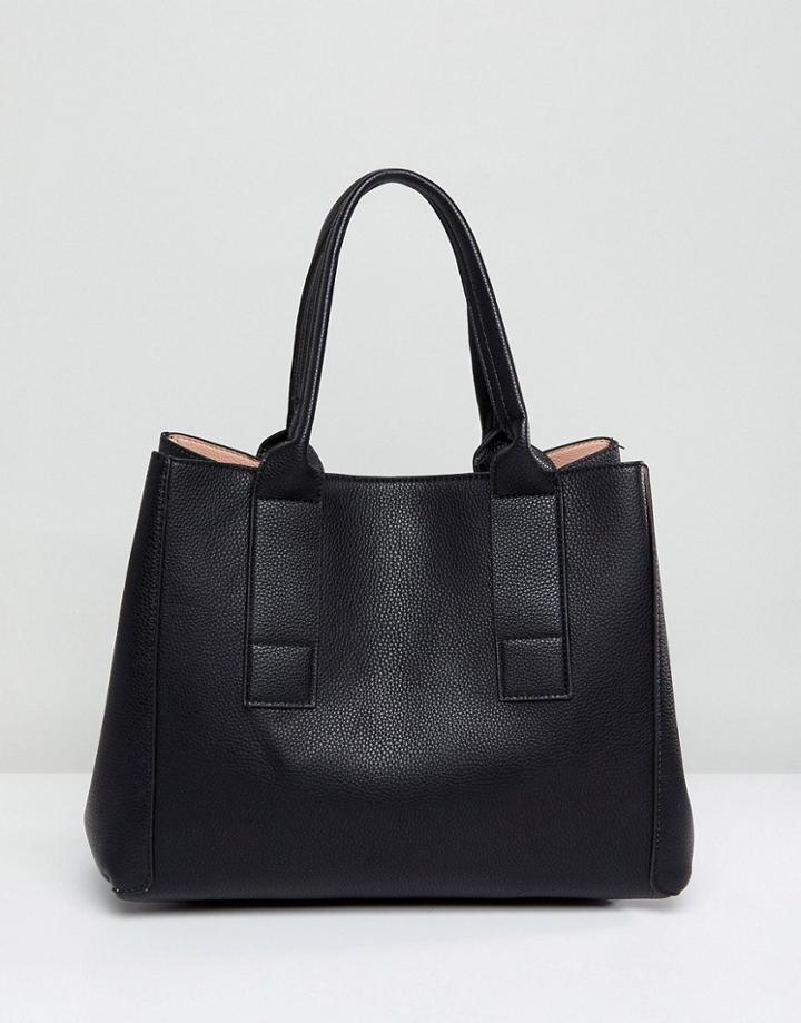 Mango Structured Shopper - Black