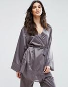 Bluebella Sophie Premium Kimono Robe - Gray
