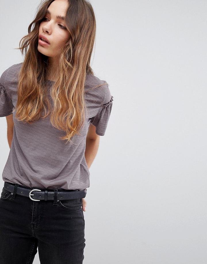 Jdy Frill Sleeve T-shirt - Multi