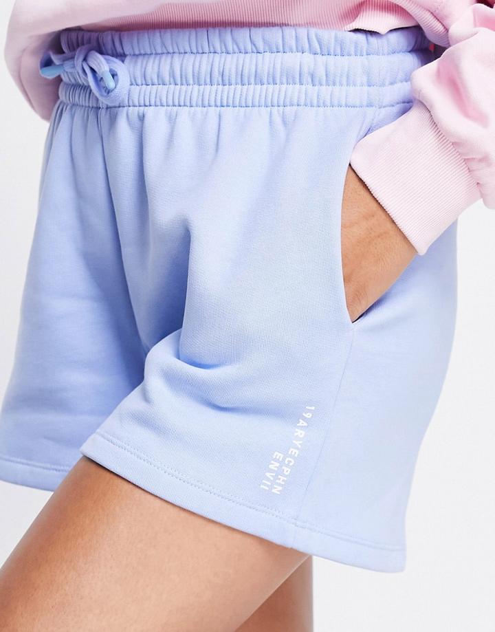Envii Organic Cotton Tansy Jersey Shorts In Pale Blue-blues