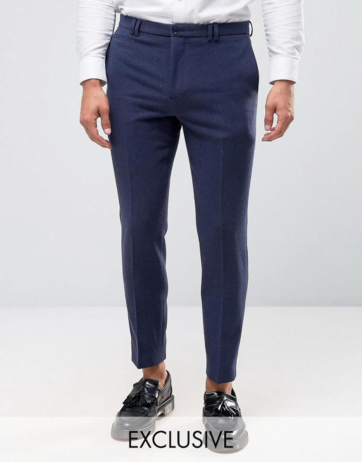Noak Tapered Pants In Flannel - Navy