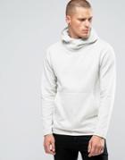 Jack & Jones Hooded Sweat With Cross Over Neck Detail - Beige