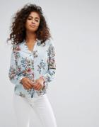 Esprit Floral Stripe Shirt - Multi