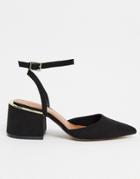 Asos Design Steady Block Heel Mid Shoes In Black