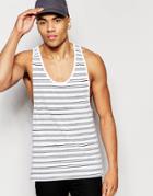 Asos Stripe Tank With Extreme Racer Back