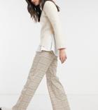 Reclaimed Vintage Inspired Slouch Pants In Neutral Check-brown