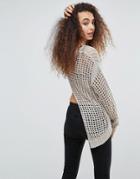 Blank Nyc Loose Knit Fishtail Sweater - Cream