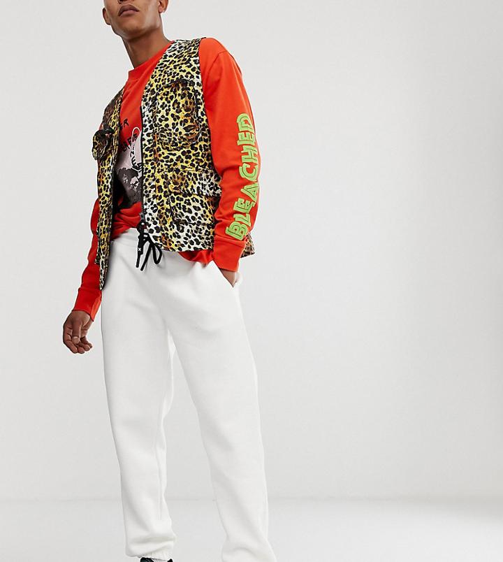 Collusion Tapered Sweatpants In White - White