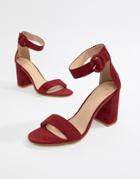 Raid Genna Burgundy Block Heeled Sandals-red