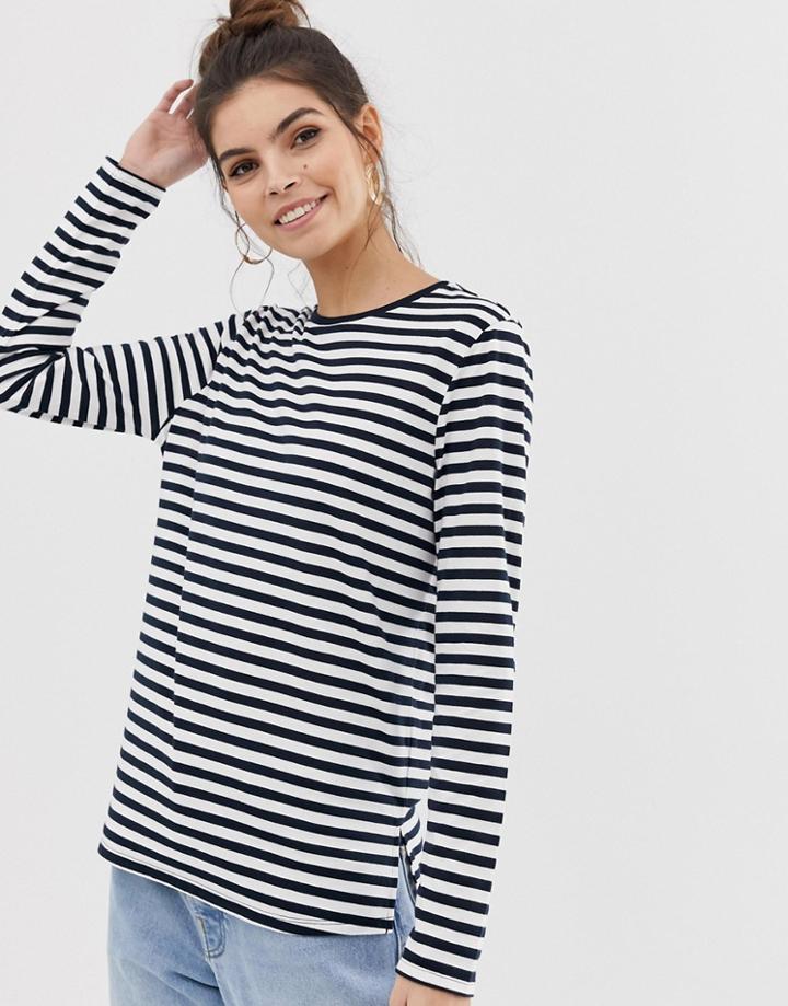 Asos Design Cute Long Sleeve T-shirt In Stripe-multi