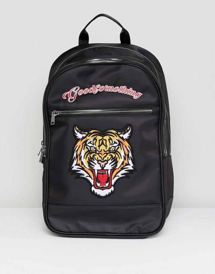 Good For Nothing Backpack In Black Faux Leather - Black