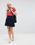 Asos Tailored Pleated Mini Skirt - Navy