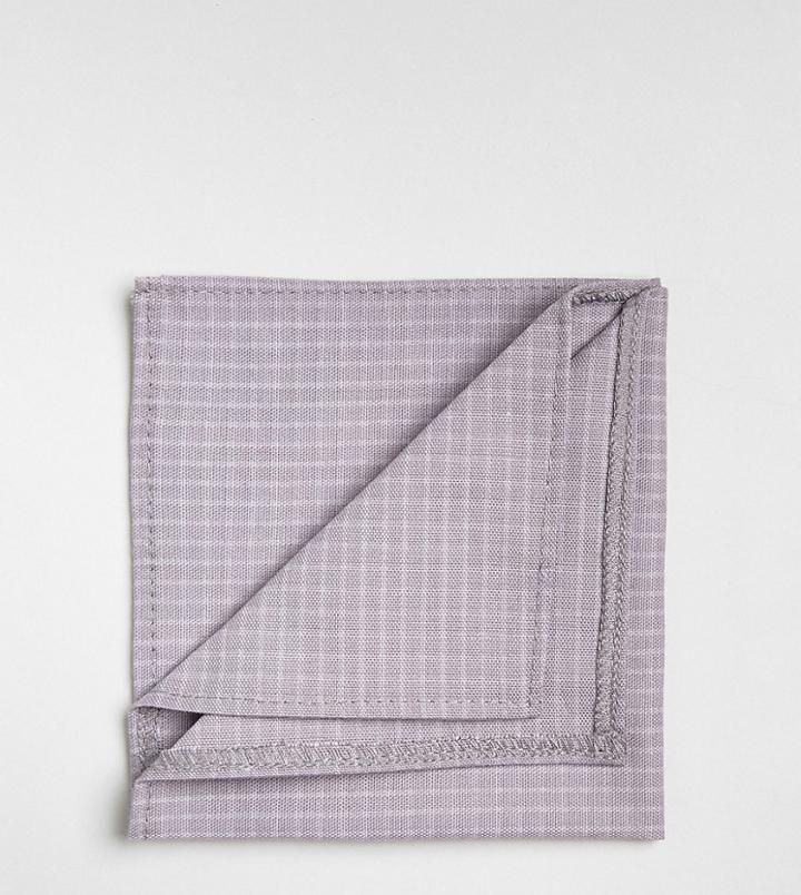 Noak Pocket Square In Mini Grid Check - Gray
