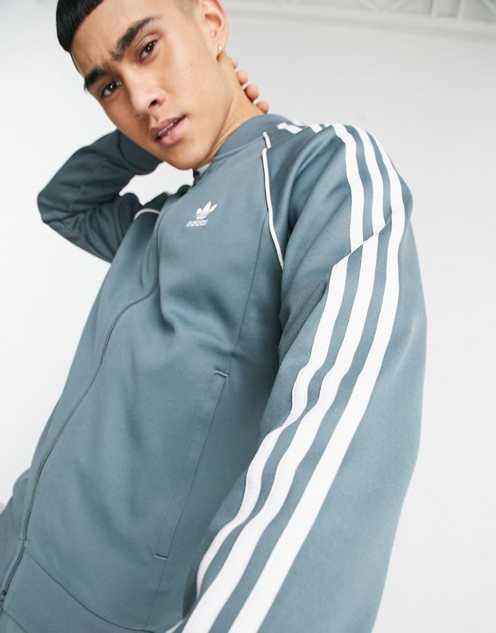 Adidas Originals Superstar Track Jacket In Blue Oxide-blues