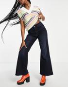 Noisy May Flared Jeans In Blue Black-blues