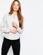 Asos Casual Shirt With Frill Neck - Gray
