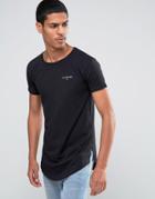 Illusive London Longline T-shirt With Small Logo - Black