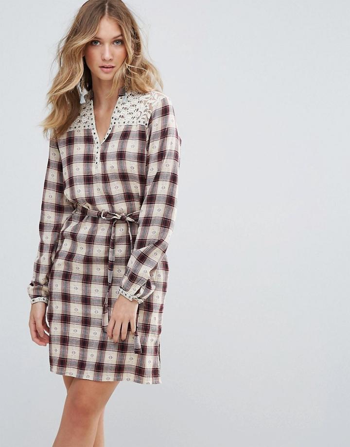 Deby Debo Valis Checked Shirt Dress - Red