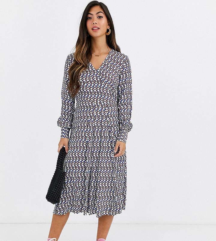 Y.a.s Petite V-neck Maxi Dress In Geo