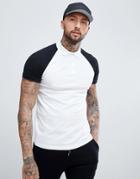 Asos Design Polo In Jersey With Contrast Raglan Sleeves - Multi