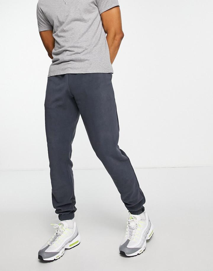 New Look Fleece Sweatpants In Dark Blue-blues