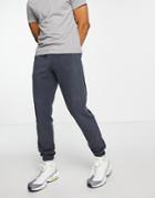 New Look Fleece Sweatpants In Dark Blue-blues