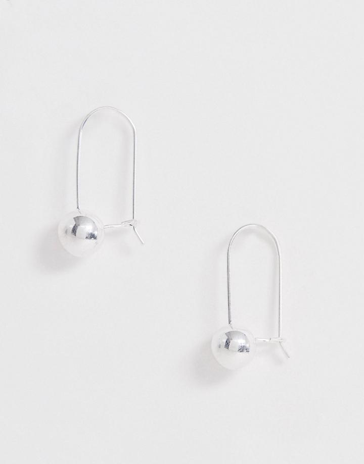 Weekday Drop Ball Earrings In Silver