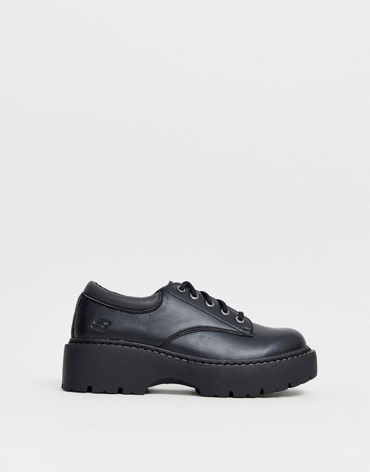 Skechers 90s Square Toe Leather Shoe-black