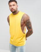 Asos Longline Tank With Extreme Dropped Armhole - Yellow