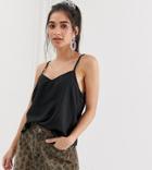 Brave Soul Petite Hettier Woven Cami Top-black