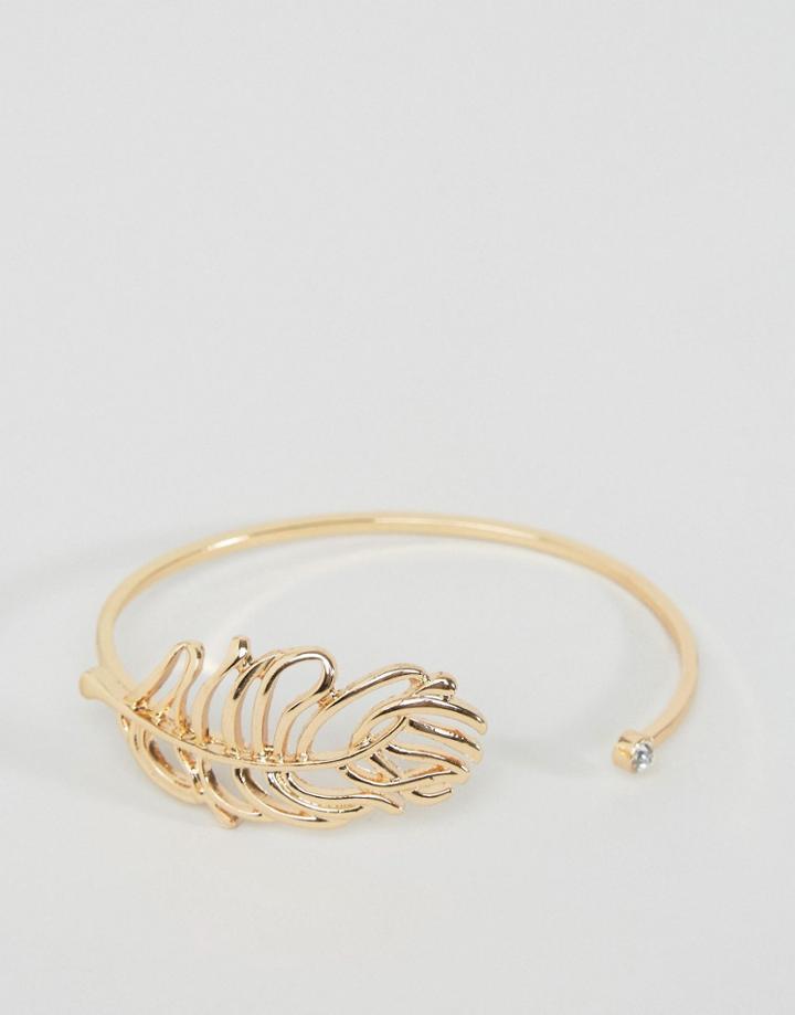 Asos Open Leaf Bracelet - Gold