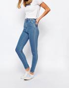 Rollas Eastcoast High Waist Ankle Grazer Jeans - Blue