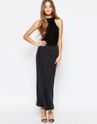 Selected Rata Maxi Skirt In Cupro - Black