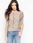 Qed London Light Knit Sweater In Space Dye - Multi