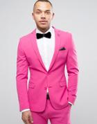 Asos Super Skinny Suit Jacket In Pink - Pink