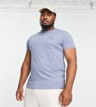 French Connection Plus Slub T-shirt In Light Blue Melange
