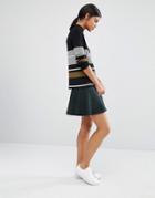 Y.a.s Romain Knitted Flippy Skirt - Green