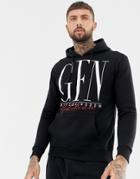 Good For Nothing Hoodie With Large Logo In Black - Black