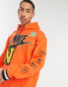 Nike Element Heavyweight Hoodie With Applique Patches In Orange