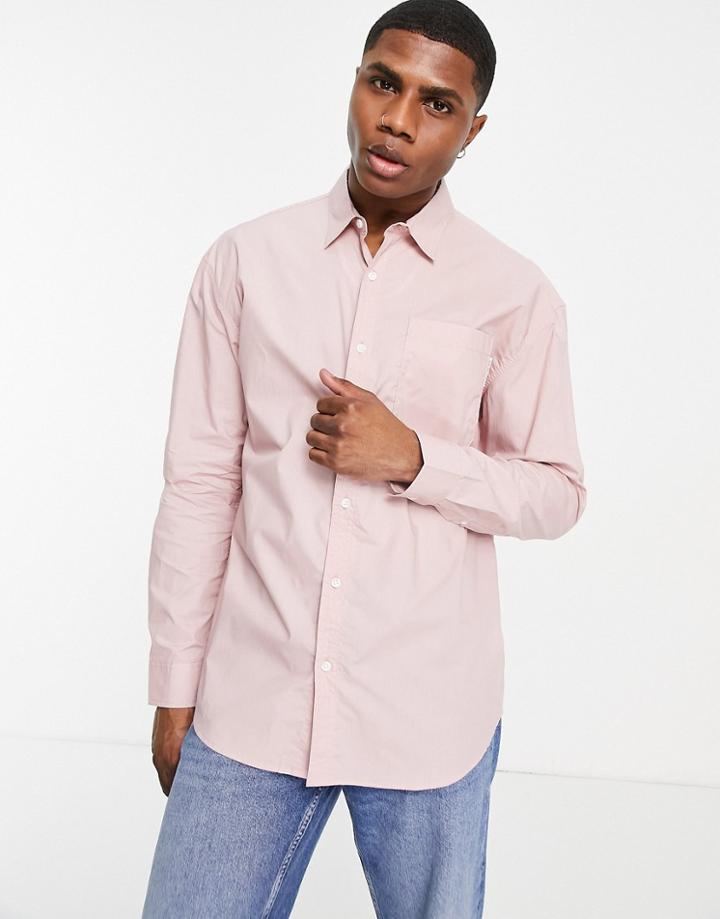 Topman Oversized Dad Shirt In Pink