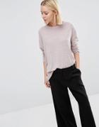 Paisie Asymmetric Sweater With Round Neck - Pink