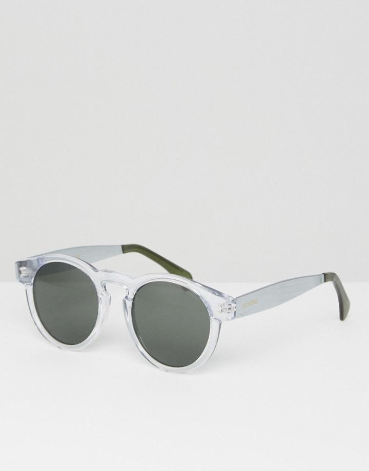 Komono Clement Round Sunglasses In Clear - Clear