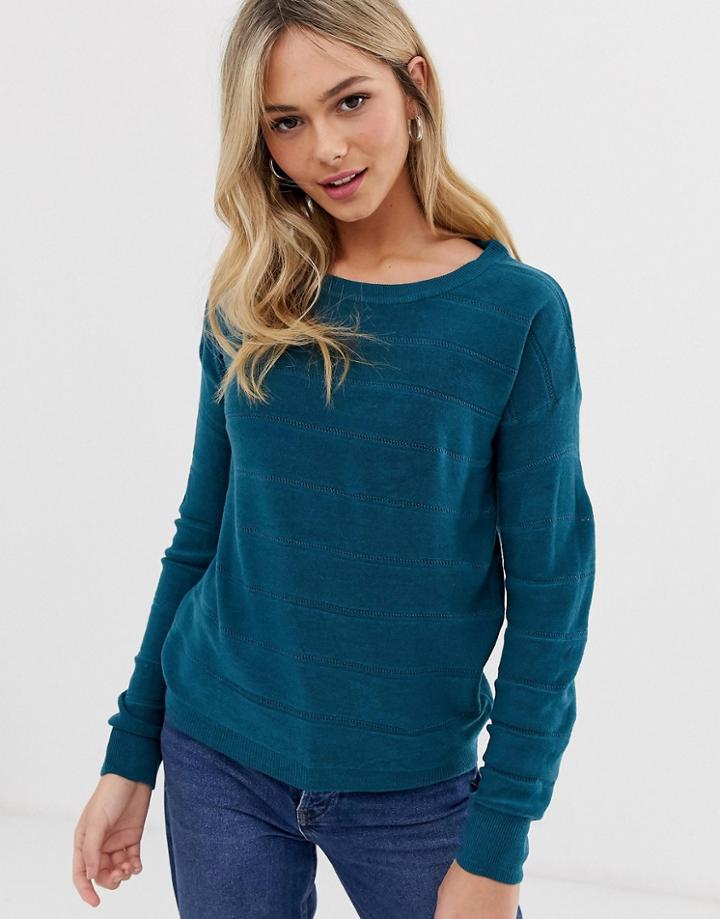 Jdy Pulli Ladder Knit Sweater - Blue
